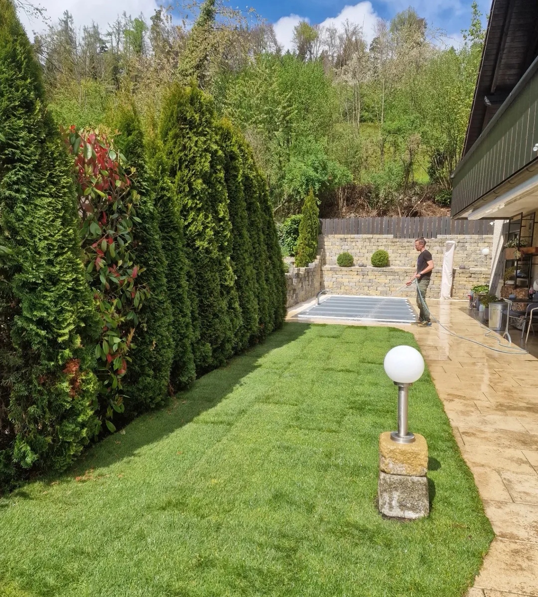 Rollrasen Fläche erstellen Gümligen_